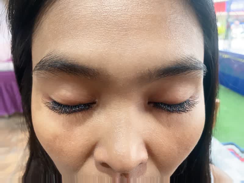 Shaped brows with fresh lash extensions